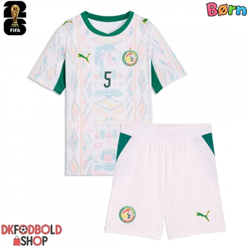 Senegal Idrissa Gueye #5 Hjemmebanesæt Børn VM 2026 Kort ærmer (+ korte bukser)